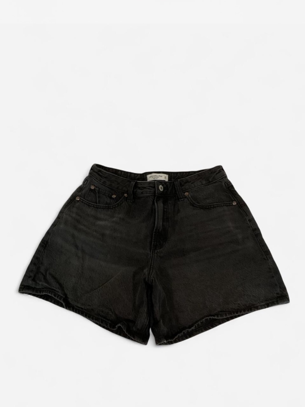 Abercrombie & Fitch Black High-Rise Denim Shorts